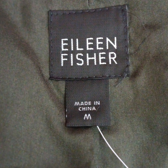 Eileen Fisher Green Embroidered Sequins Silk Jacket Size Medium NWT - Picture 8 of 10